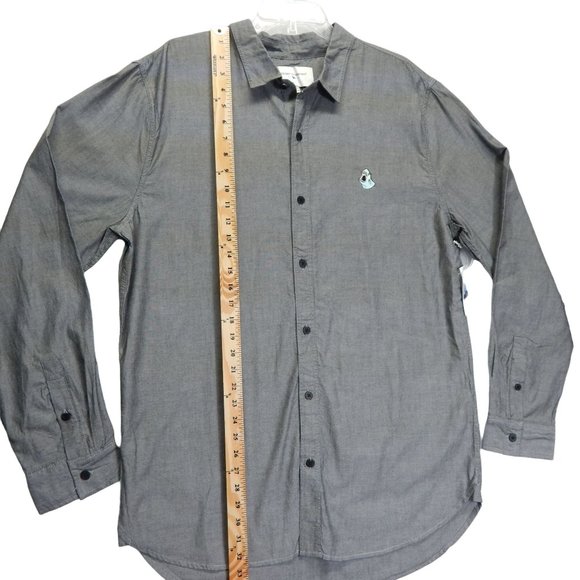 Long Sleeve Button Down Shirt Size XL Mens Modern Amusement PacSun Gray - Picture 3 of 10